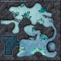 Clean crystal cave battlemap (roll20)