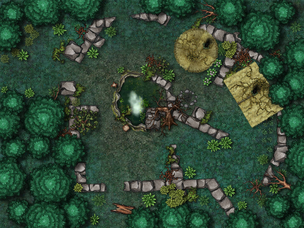 Forest ruins battlemap (30x23) by SavingThrower on DeviantArt