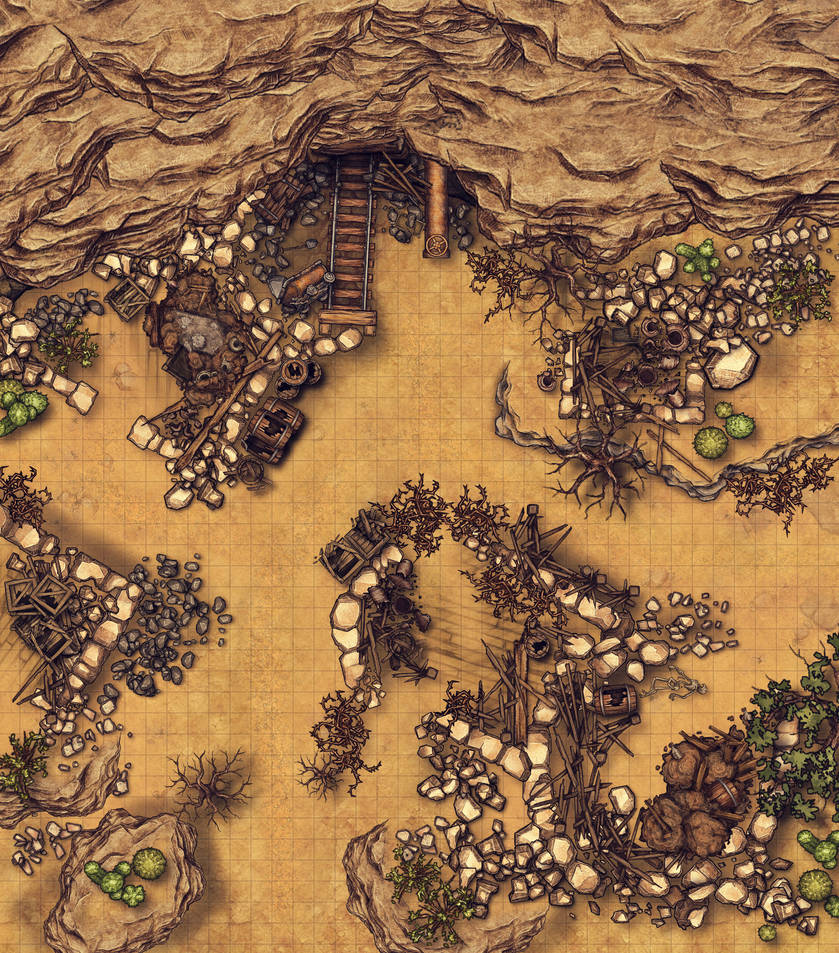 Abandoned mining town battlemap (40x45) by SavingThrower on DeviantArt