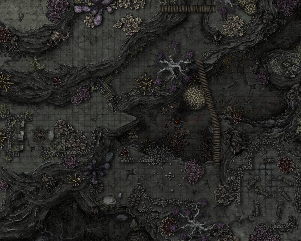 Darkness Rocks Map Dark Mountain Ruins battlemap (50x40) by SavingThrower on DeviantArt