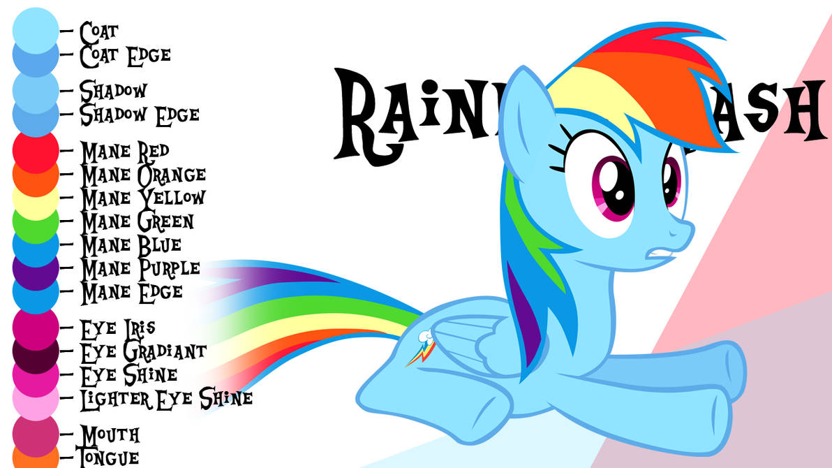 Colour Guide - Rainbow Dash by Liggliluff