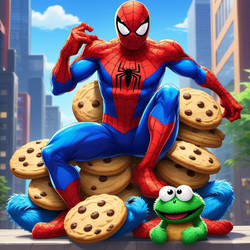 Spiderman and Cookie monster........