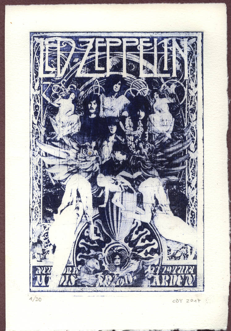 Led Zeppelin Mural Led Zeppelin etching intagliotypie by CbyArt on DeviantArt