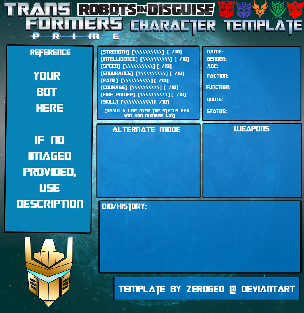 Transformers Prime/RID OC Template by ZER0GEO on DeviantArt