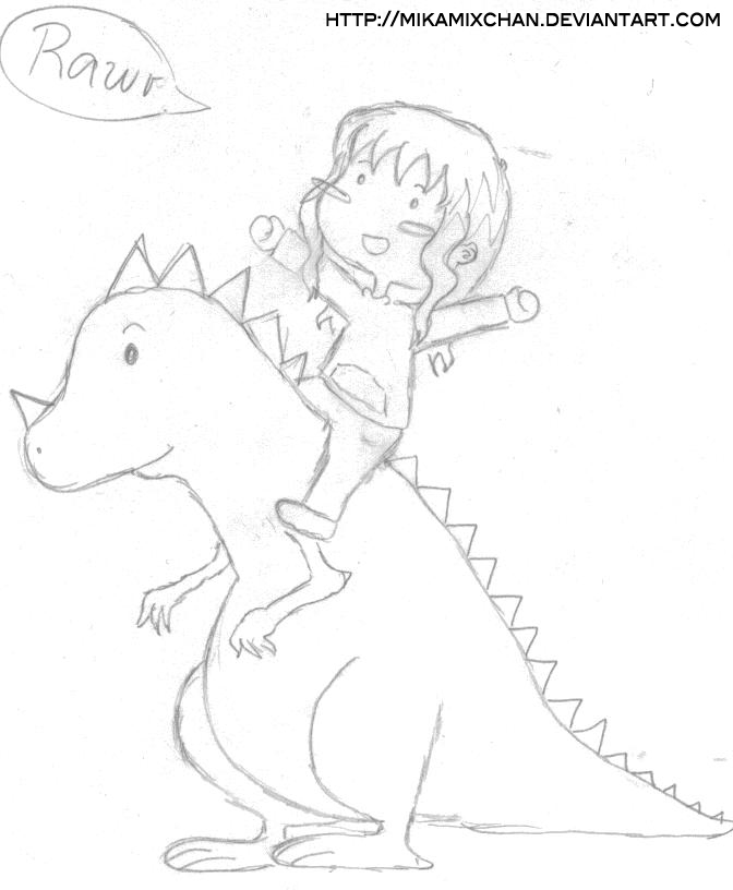 Meiji and his Dinosaur xD