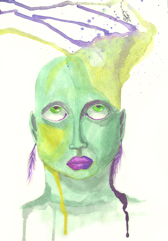 green yellow portrait