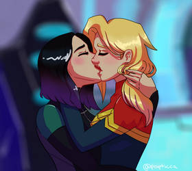 Captain Marvel and Quake by Unicorn-cherries