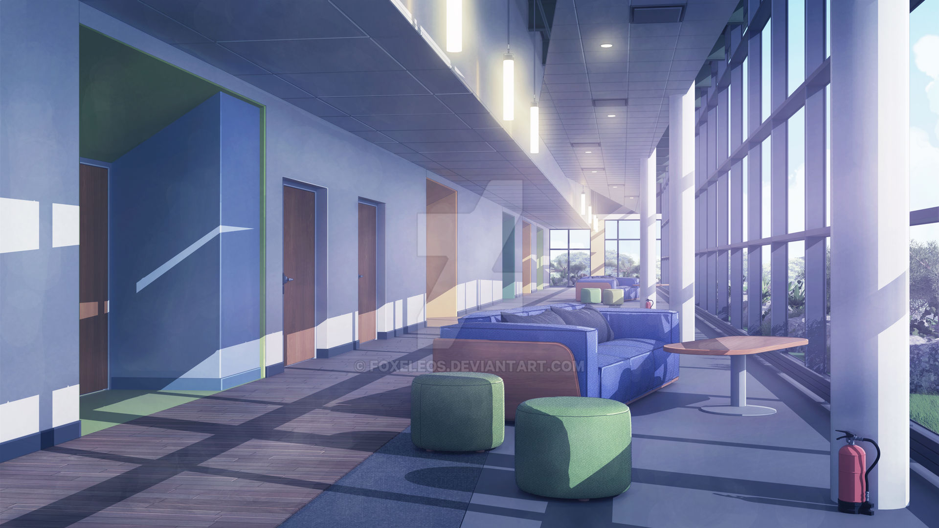 University Hallway Computer College Hallway by Foxeleos on DeviantArt