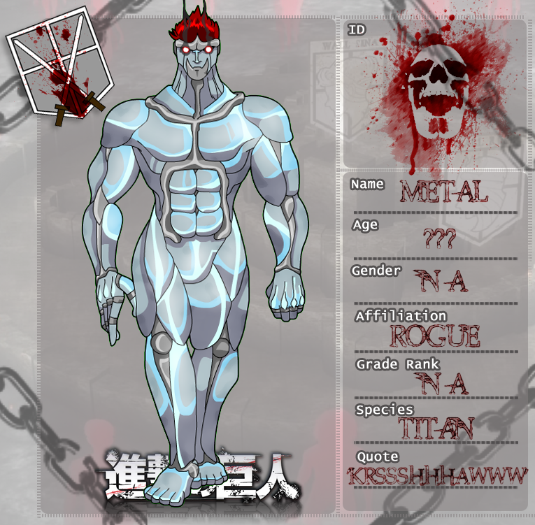 Shingeki no Kyojin OC: Metal Titan by KnightOfTheTempest on DeviantArt