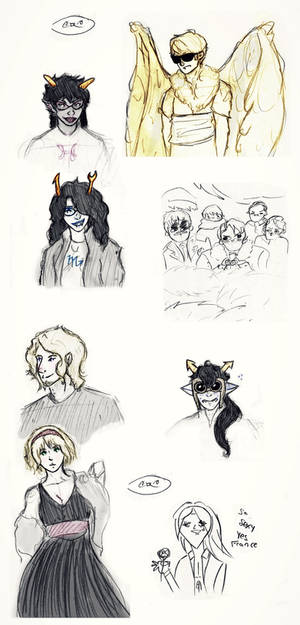 Hetalia-Homestuck Sketch Dump