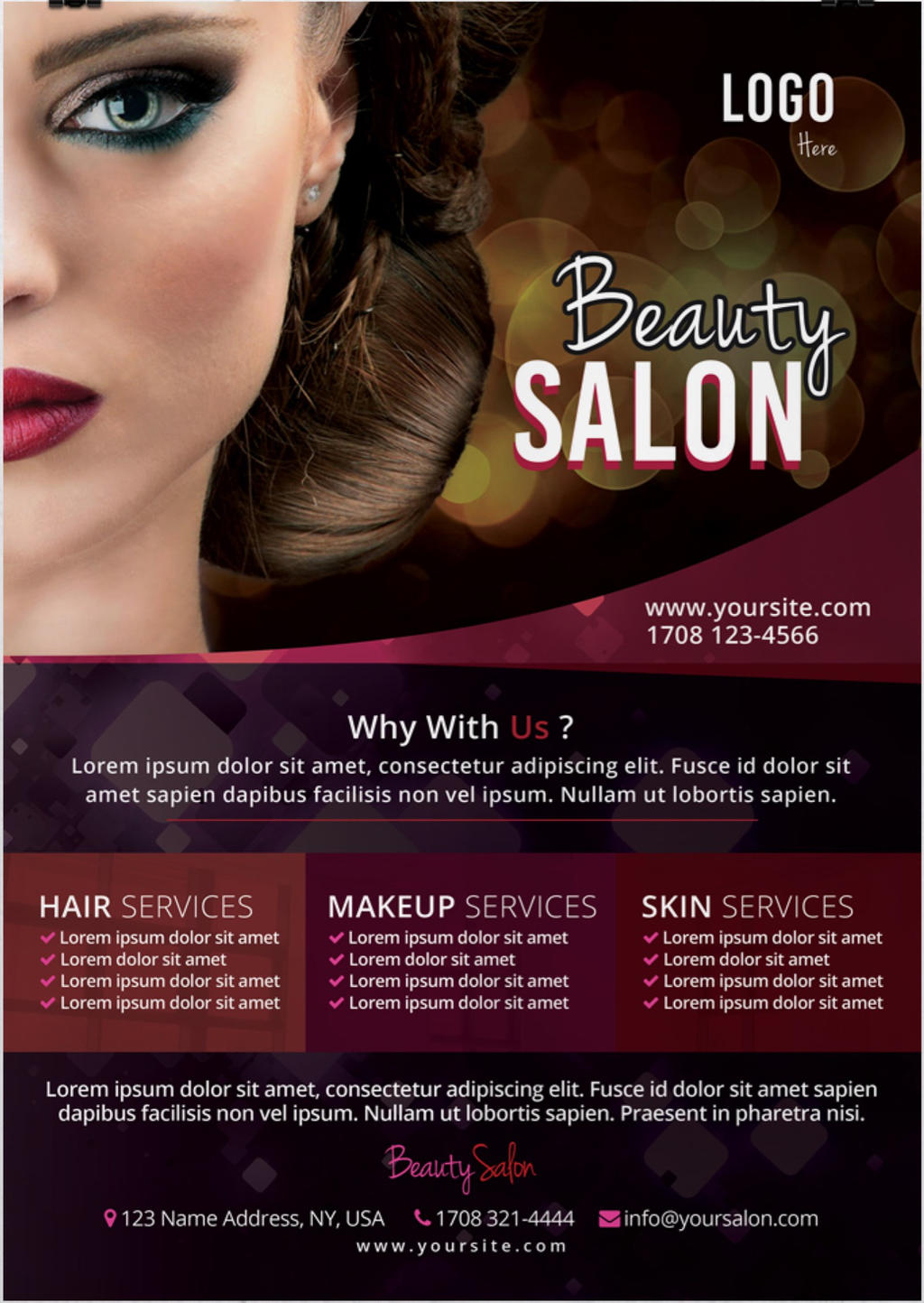 Beauty Salon Free PSD Flyer Template by stockpsd on DeviantArt