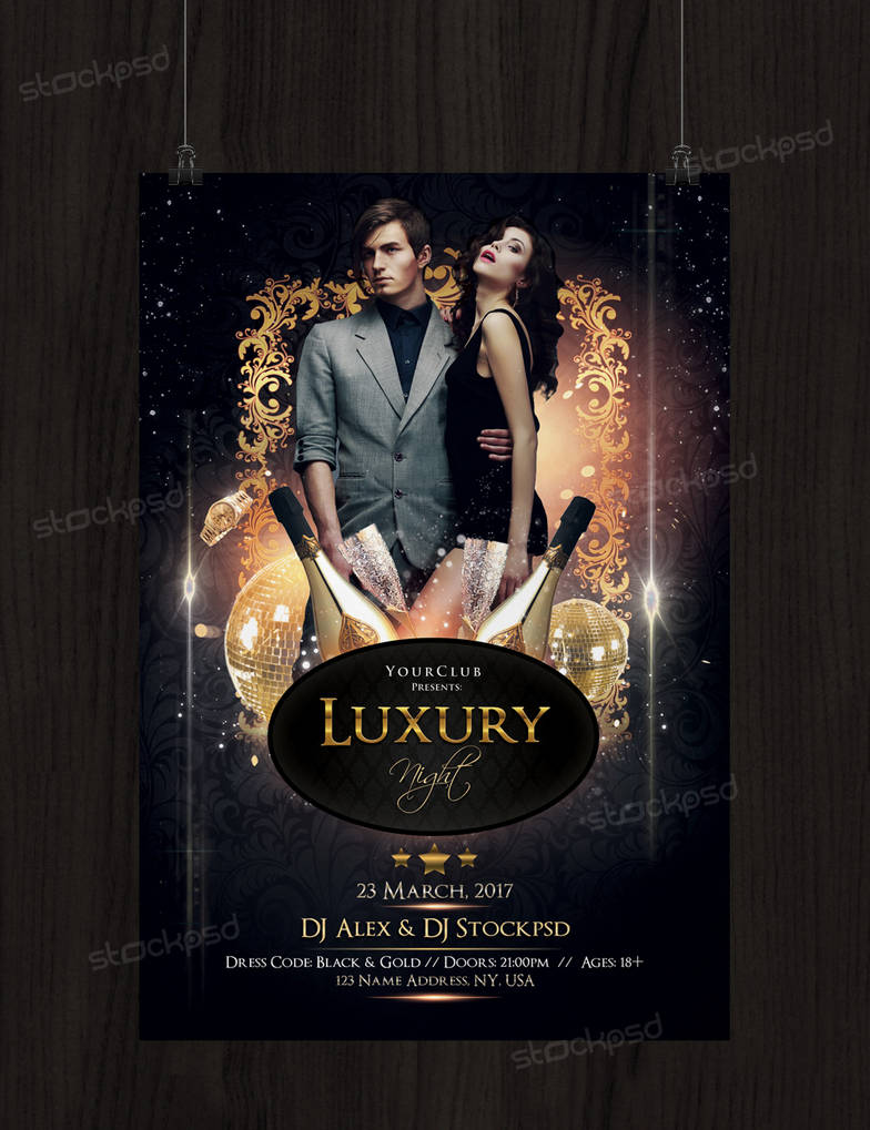 Luxury night. Luxury Flyer PSD.