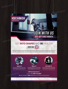 Kick Boxing and Gym - Free PSD Flyer Template