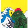 Godzilla 2000 with Japanese waves. (Scanner qual.)