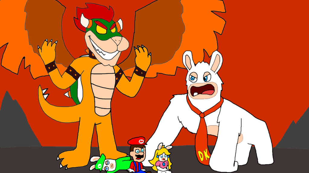MegaDragonBowser and Rabbid Kong by alexeigribanov on DeviantArt