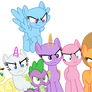 Mane Seven glaring at pony (Base)