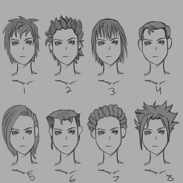 Anime style male hair 1 practice by TravisClarke on DeviantArt