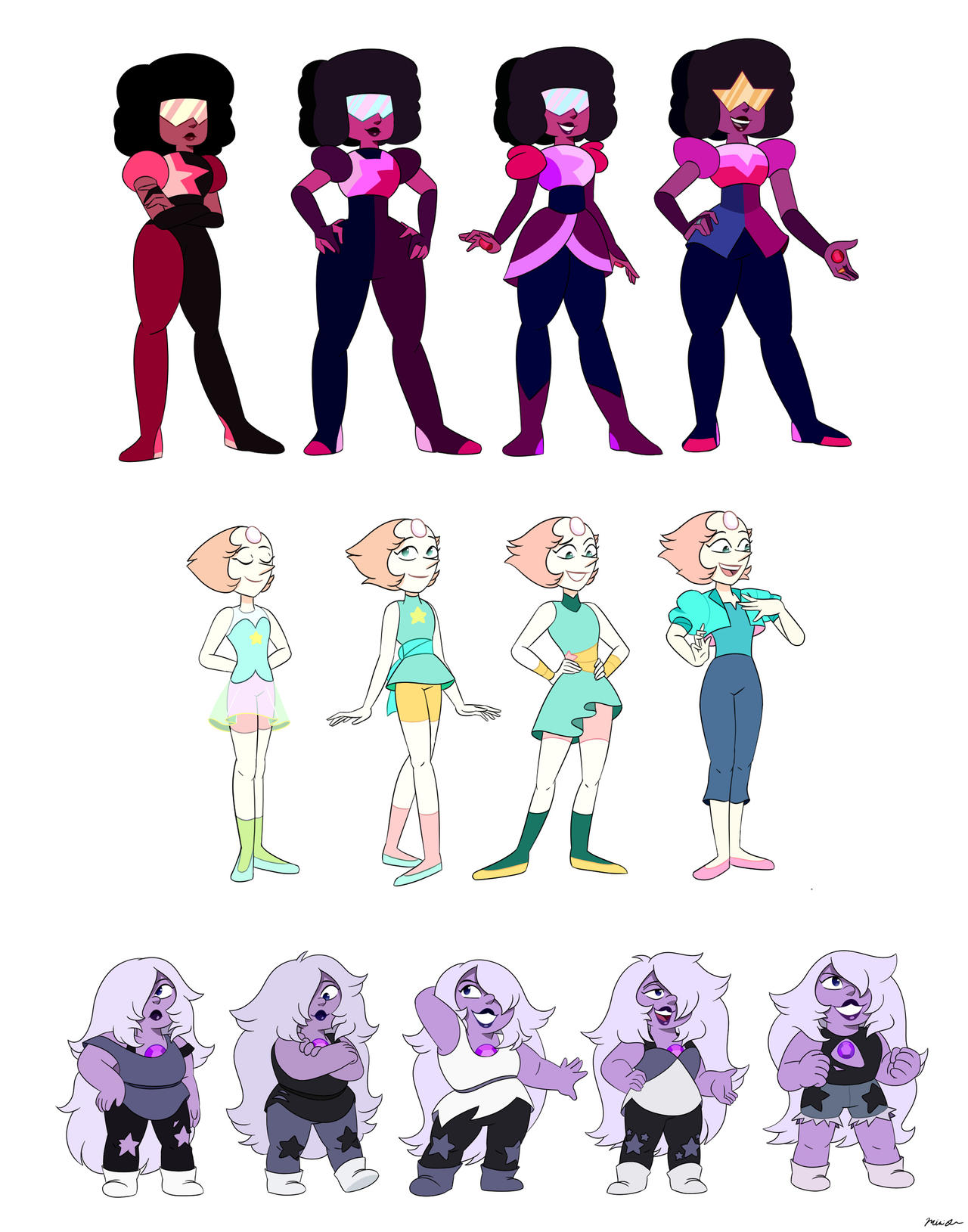 Crystal Gems Design Updates by MiniJen on DeviantArt
