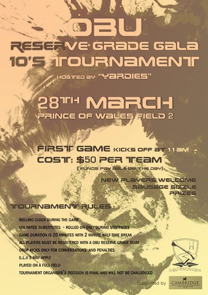 10s Rugby Tournament Poster