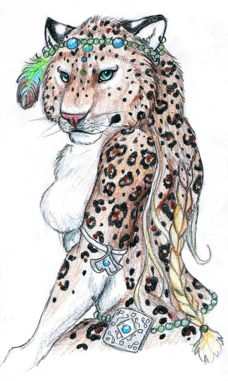 Anthro Leopard ACEO