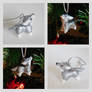 Metallic Gray Wolf Ornament