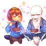 Sans And Frisk eating Jajamyeon 2/2