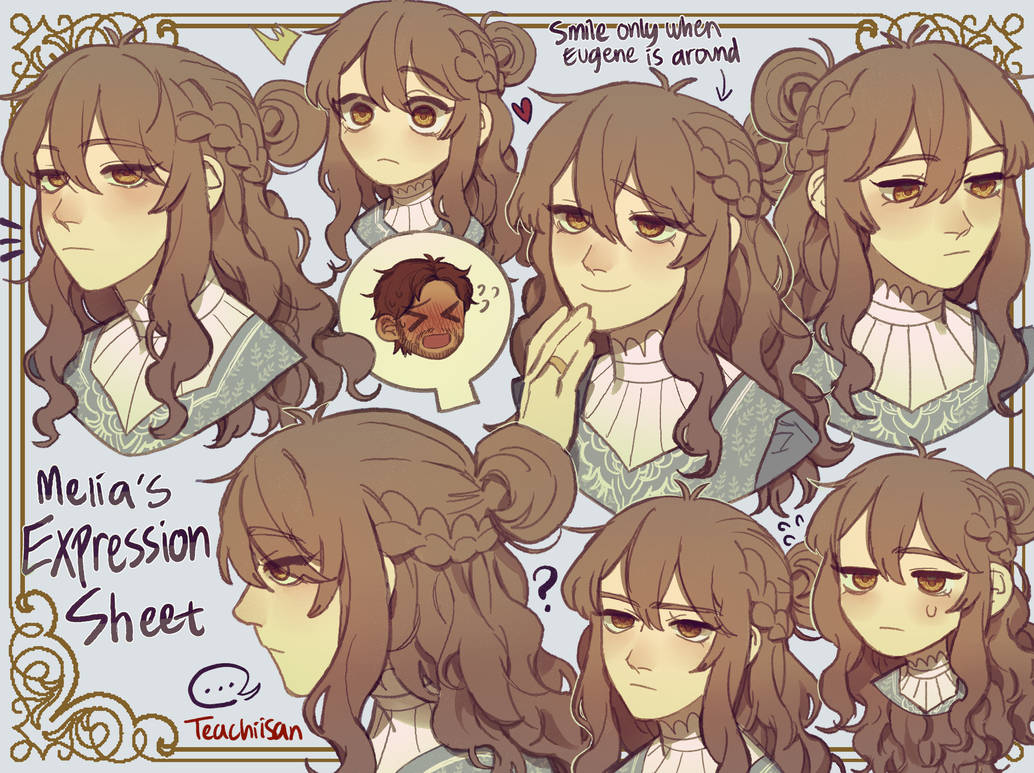 Oc Expression Exercise OC - Melia expression sheet by Teachiisan on DeviantArt
