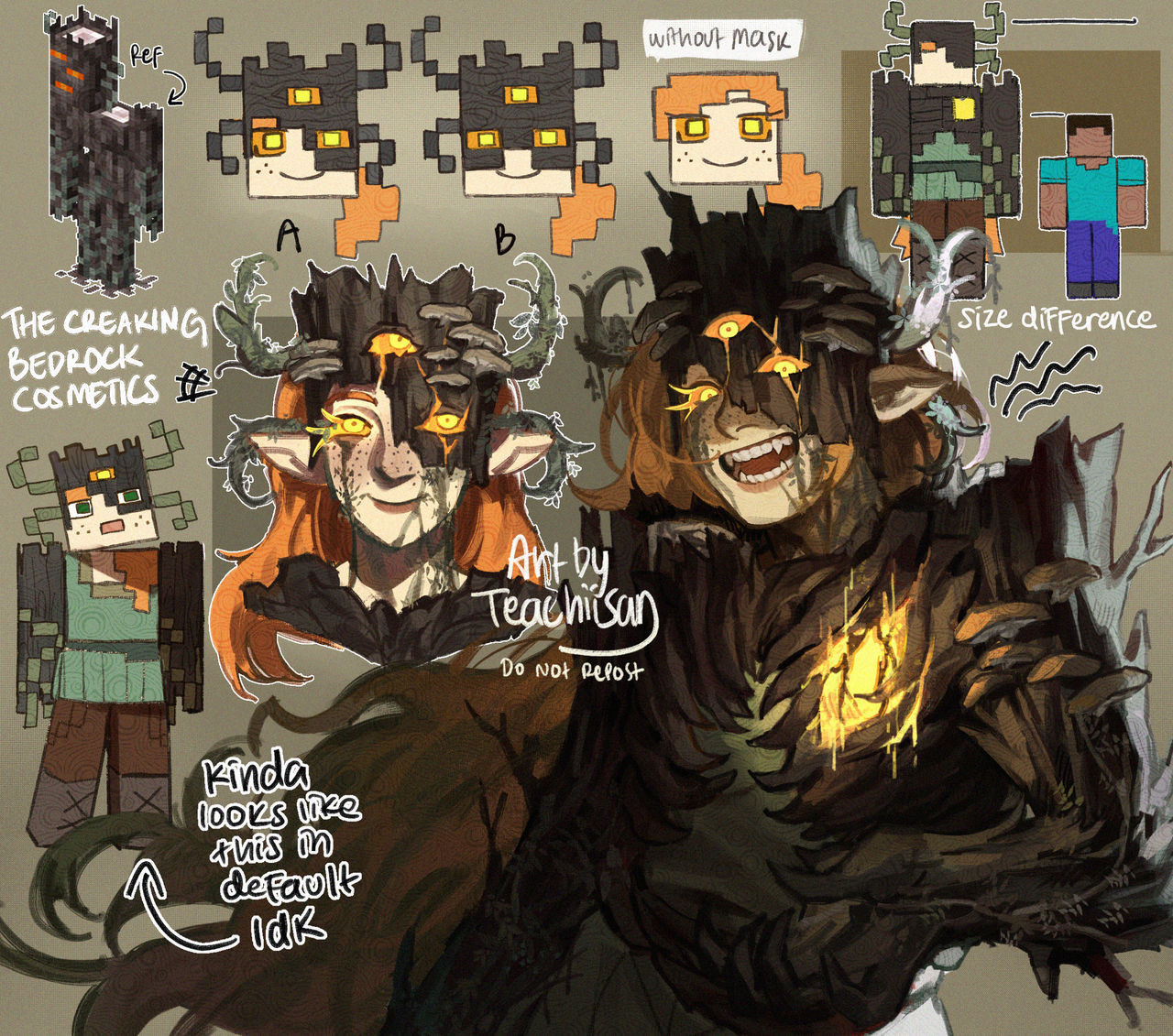 Minecraft Creecing Minecraft - The Creaking Mob Cosmetic by Teachiisan on DeviantArt