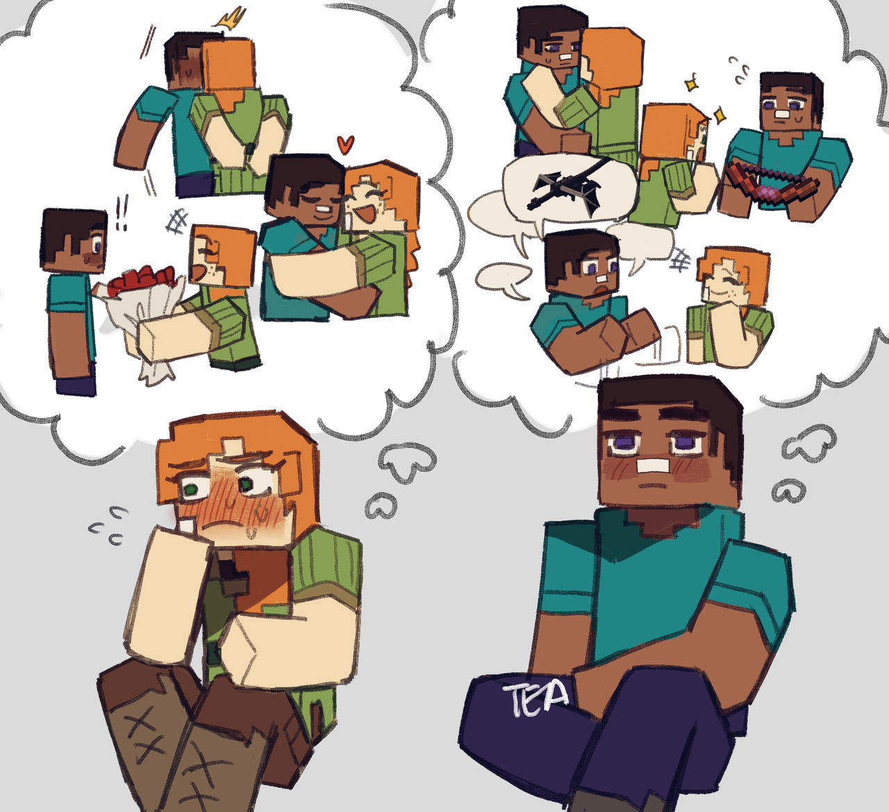 Minecraft - Steve and Alex by Teachiisan on DeviantArt
