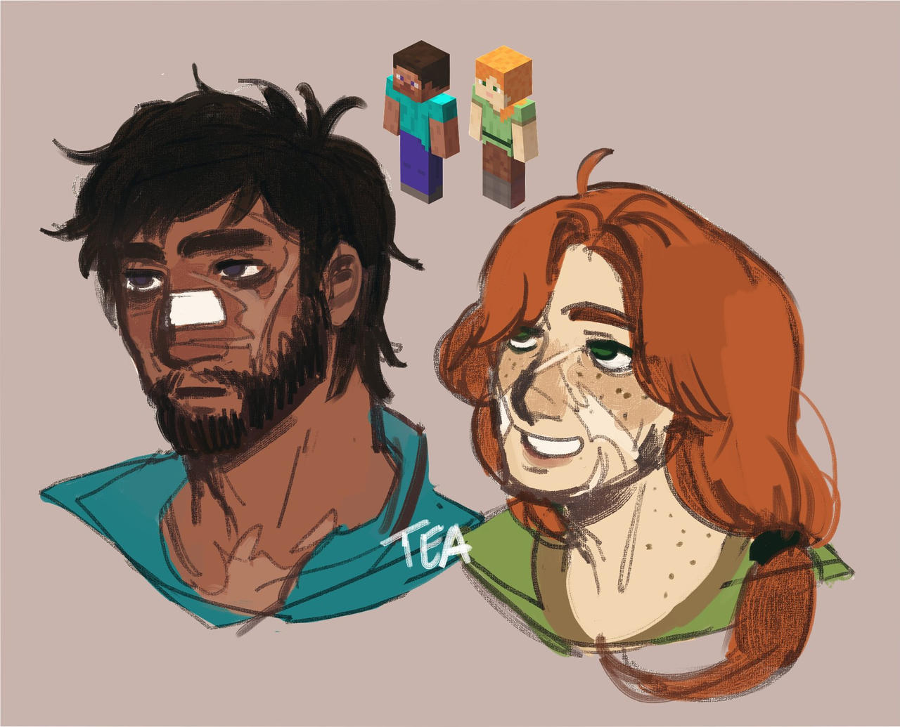 Estive Minecraft Minecraft - Steve and Alex by Teachiisan on DeviantArt
