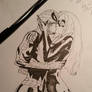 Black Cat And Spiderman Kiss Drawing