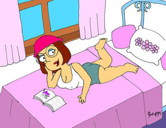 Meg Griffin Reading In Bed