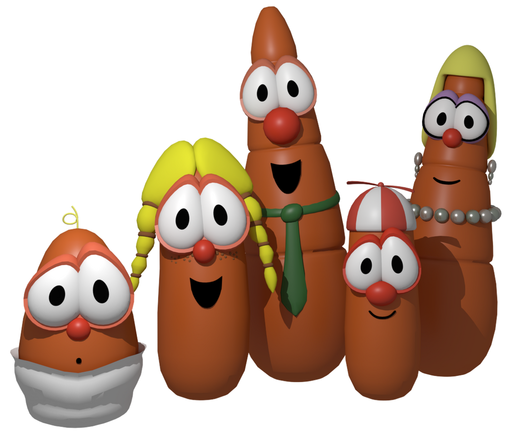 VeggieTales Carrot Family Models Render by LuxoVeggieDude9302 on