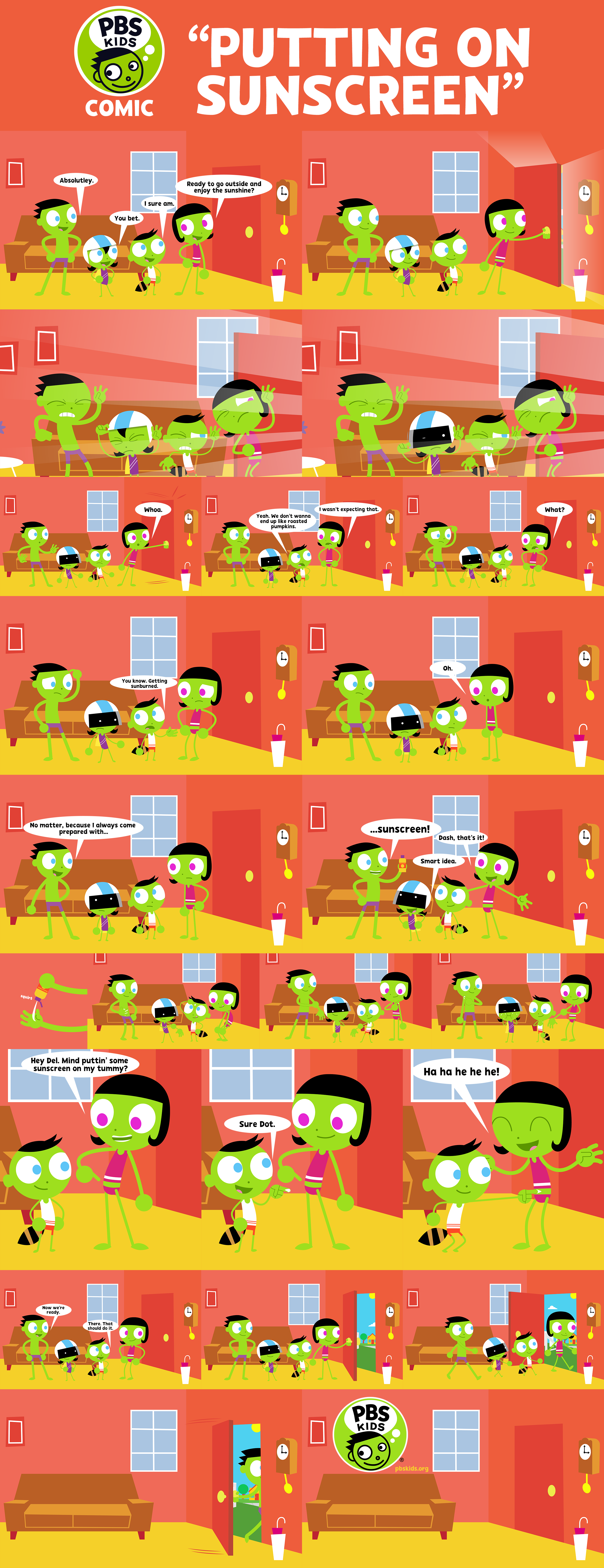 PBS Kids Comic Putting On Sunscreen by LuxoVeggieDude9302 on DeviantArt