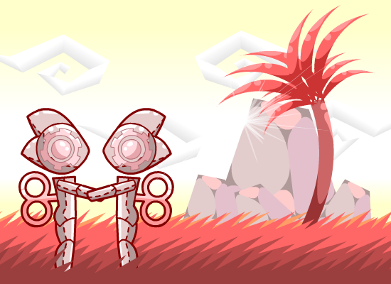 Robots in Red Grass