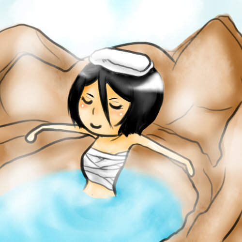 Rukia in hot spring