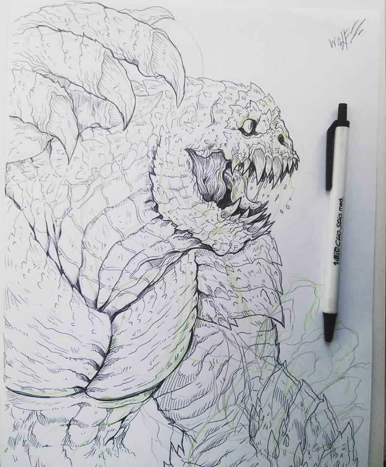 killer croc sketch 2