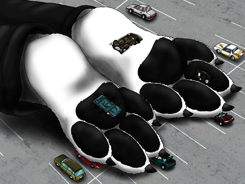 Paws resting in a parking lot by MaxDraggy on DeviantArt