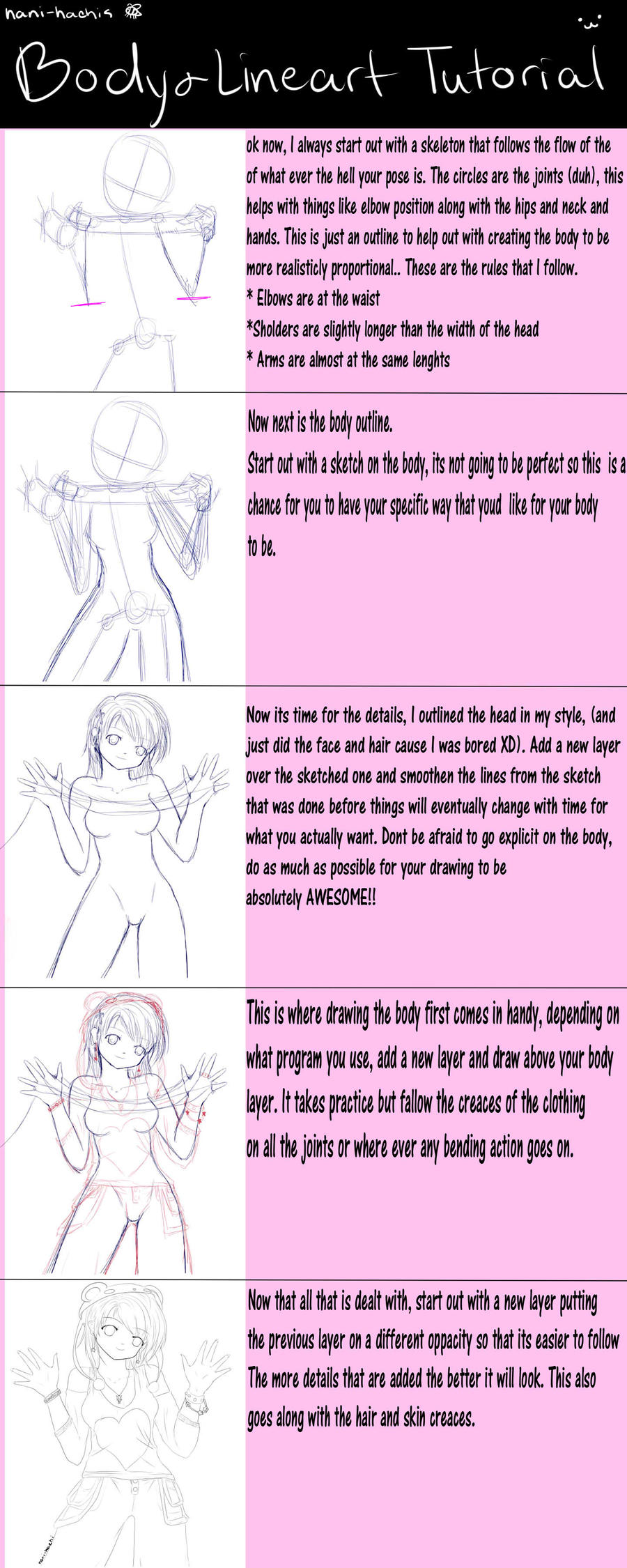 Body and Lineart Tutorial Girl(for Paint Tool Sai)