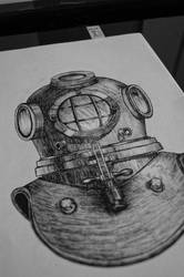 Deep Sea Divers Helmet Tattoo design