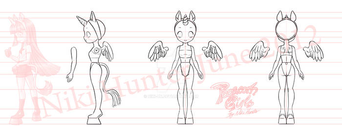 Pegacorn Girls Base Figure Turnaround