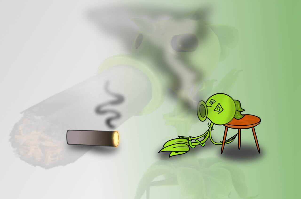 peashooter cigarette smoking a fat cuz i do not give a fuck plants vs zombies peashooter smoking