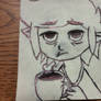 Link and his Cuppa, post-it