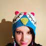 Crochet Pink and Blue Owl Hat