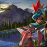Commisssion: Ali, Feraligatr, lurantis