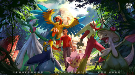 Blaziken, Gardevoir, Prinplup, Archeops, Breloom by logancure