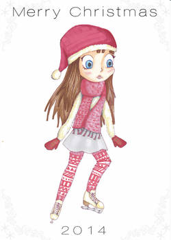 Merry Christmas - Ice Skating Chibi