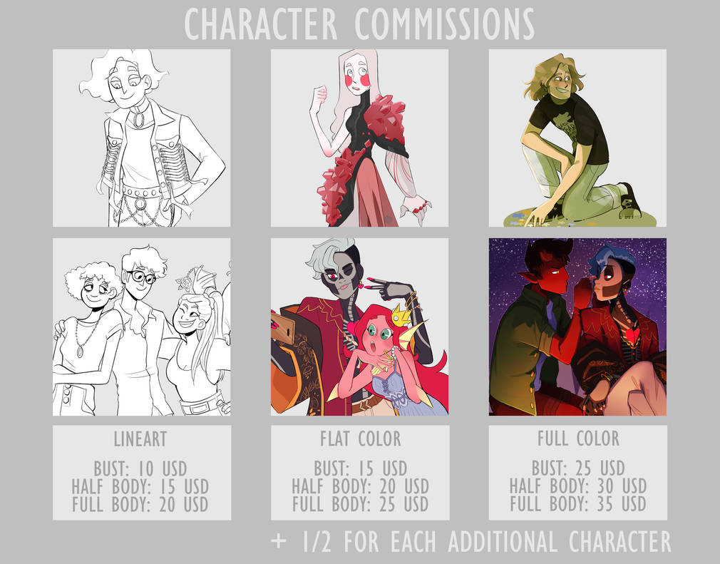 Object Commissions Characters old commission sheet by cosmothestellar on DeviantArt