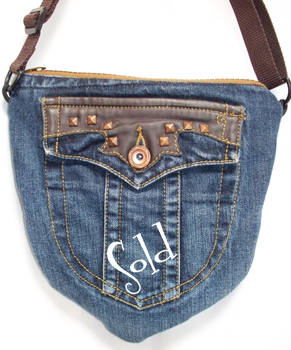 Blue-Jean Leather Shield Bag