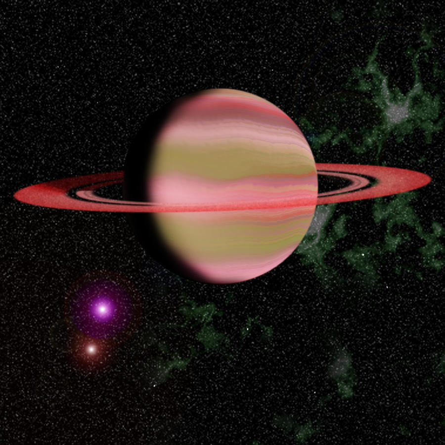 Red Ringed Planet